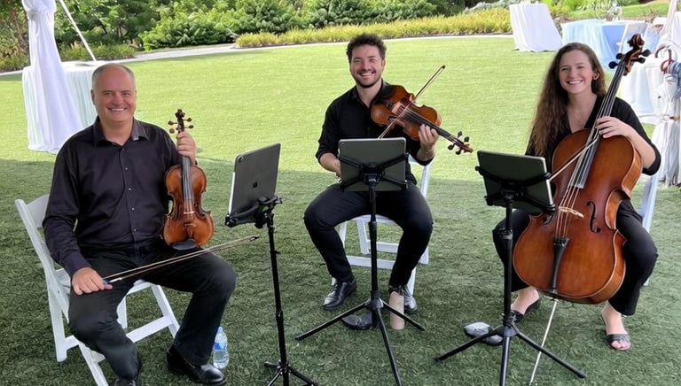 asheville wedding violinist playing outdoor ceremony at the golf course