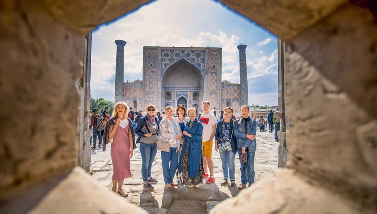 Expats are in front of a Medrese
