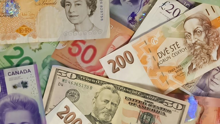 Different Currencies on the table