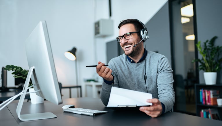 Personal Assistant is talking on the video call