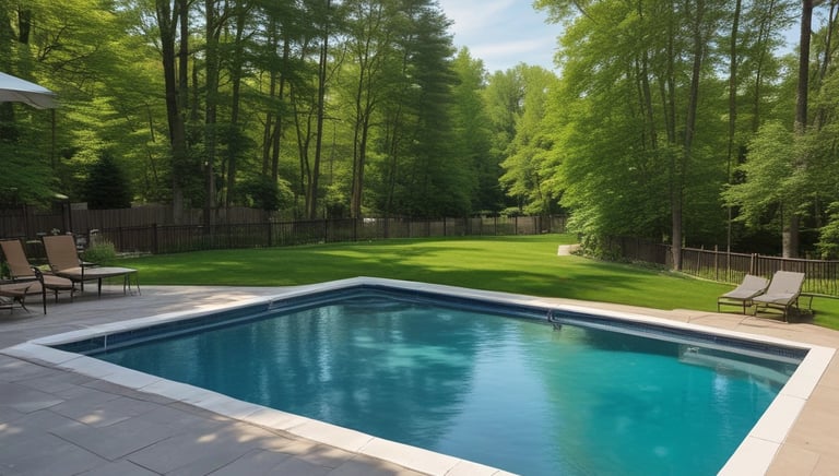 A technician carefully removing a pool cover on a sunny Tennessee morning.