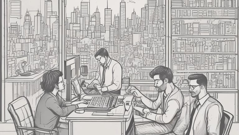 An illustration of AI technology automating business processes.