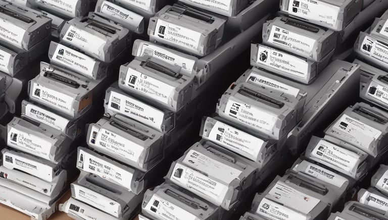 A Stack of Compatible LaserJet Toners
