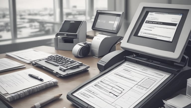 An illustration of a digital job management system interface.