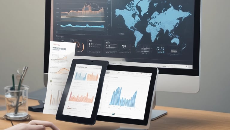 a computer monitor sitting on top of a table