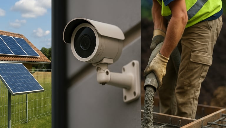 Obras civiles hormigón estructural seguridad paneles solares Vivanto