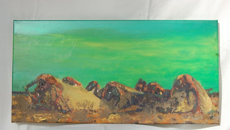 Obra artistica de Eva Mas cuadro para decorar el hogar, técnica mixta sobre lienzo , Eva Mas