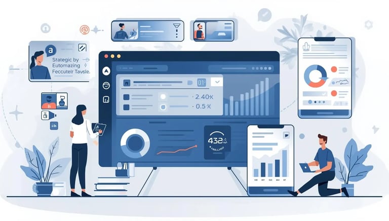 a group of people working on a big screen