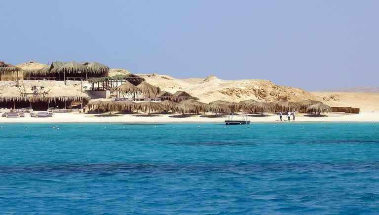 Scenic view of Giftun Island in Egypt with clear turquoise waters