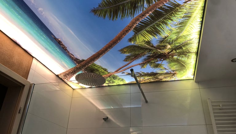 badezimmer - foto- motivdecke bedruckt
