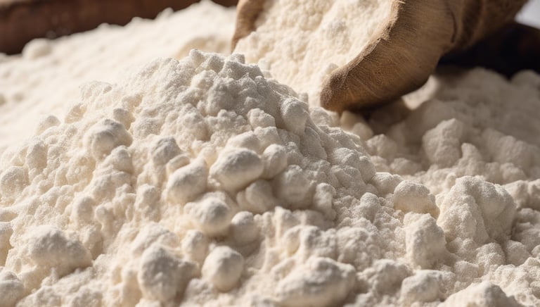 flour with egg