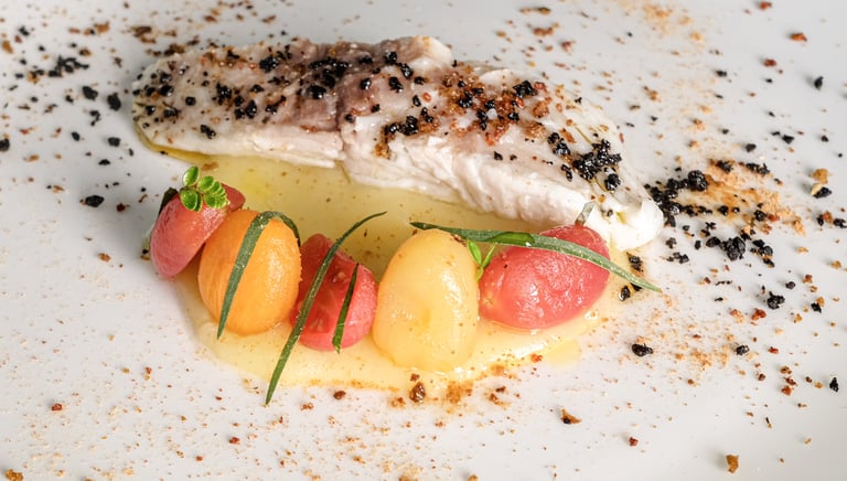 Piatto di pesce fatto da Mauro Ricciardi al Ristorante LUV, Fiumaretta