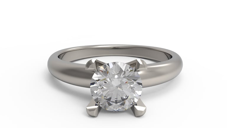 Vista Superior Anillo de Compromiso Oro Blanco 14k Solitario