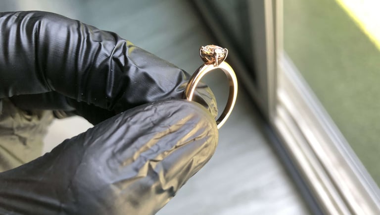 Vista Isometrica Anillo de Compromiso Solitario Oro Rosa 14k Corte Ovalo 