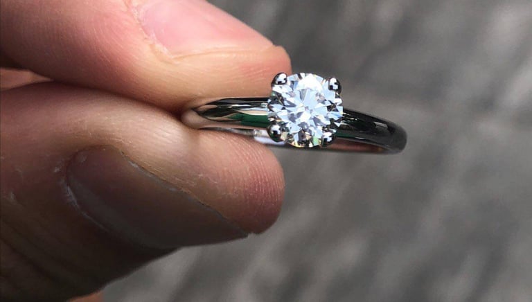 Fotografia Anillo de Compromiso Oro Blanco 14k Solitario