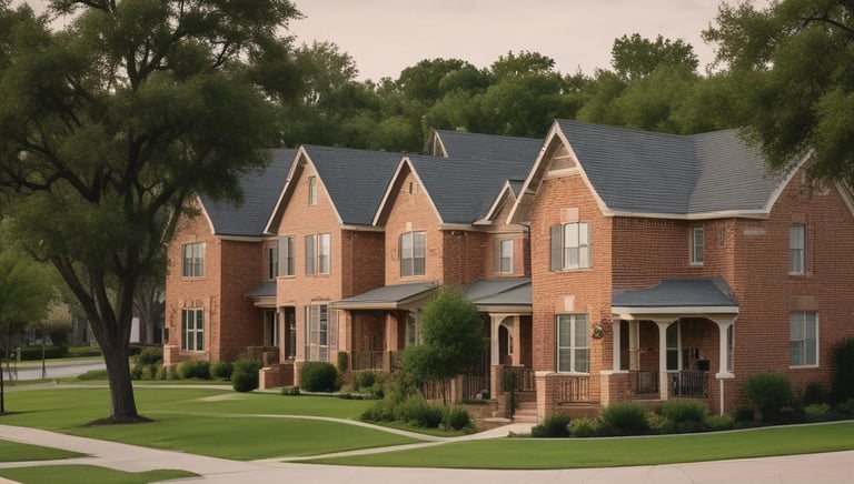A cozy suburban home surrounded by trees and a well-maintained lawn.