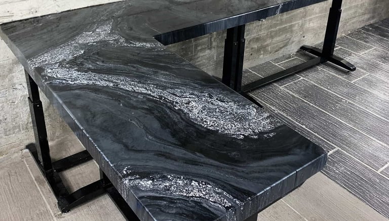 Grey metallic countertop in Grand Island Home