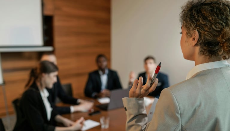 Boardroom presentation to 4 people 