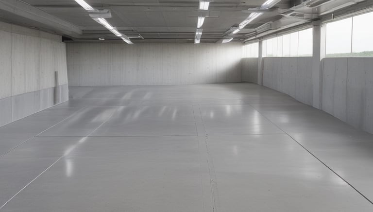 Professional cutting clean, straight joints into a concrete floor using specialized equipment.