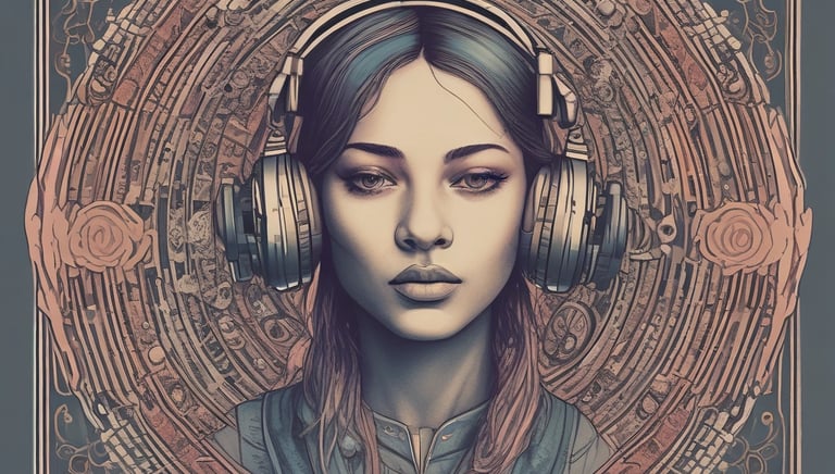 An artist celebrating the release of their music on digital platforms with a laptop and headphones.