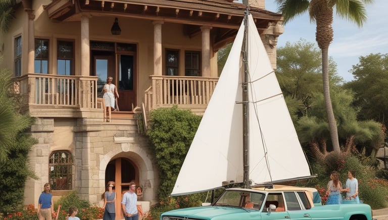 A colorful, welcoming home with a family smiling, symbolizing home insurance protection.
