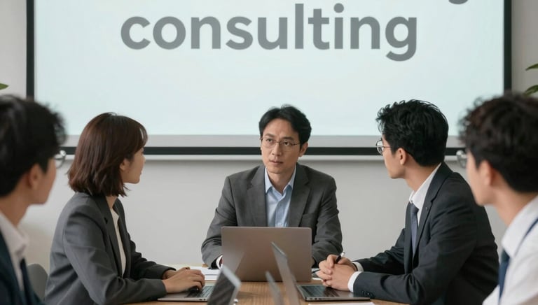 A professional real estate agent showing a modern property to clients.