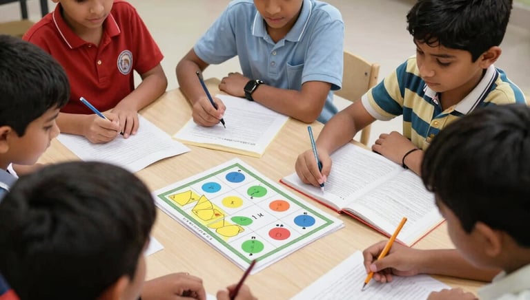 Kids exploring science kits with focused expressions in a cozy lab setting