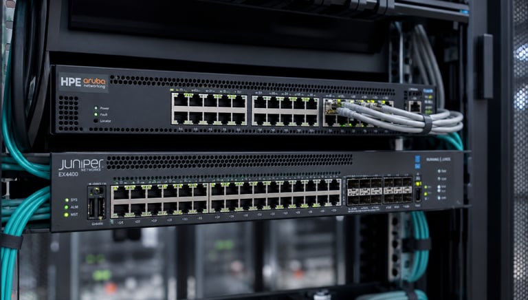 HPE Networking Aruba y HPE Networking Juniper Switches