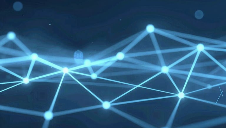 A futuristic digital interface overlaying a city skyline symbolizing innovation and growth.