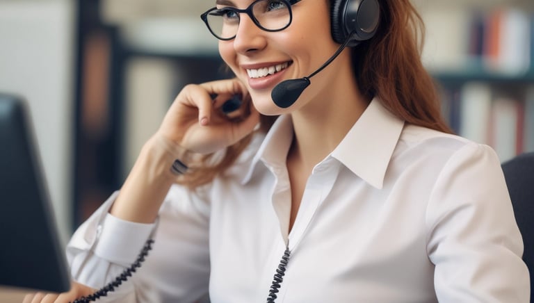 A professional team member making a phone call to a client regarding debt recovery.