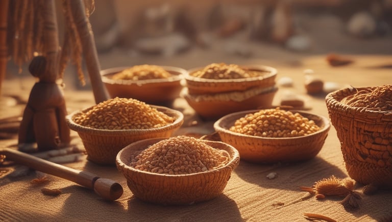 A rustic hands-on scene of a farmer sorting through freshly harvested grains.