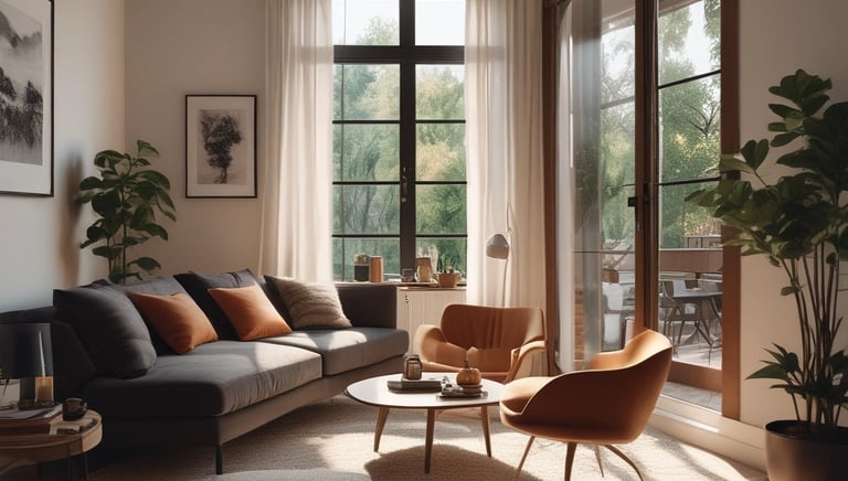 Bright living room with modern inventory