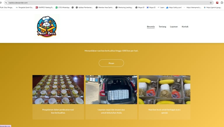 PEMBUATAN WEBSITE NASI BOX WEBSITE CATERING