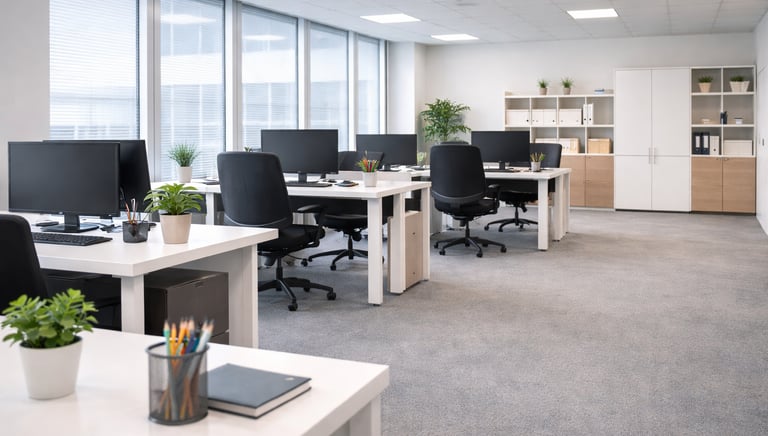professional office cleaning service in modern workspace