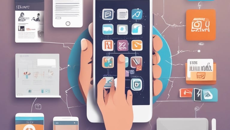 A smartphone showing a colorful, user-friendly app interface with smooth animations.