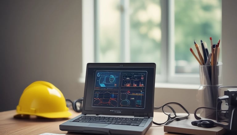 IT professional remotely accessing a client's computer with multiple screens showing diagnostics.