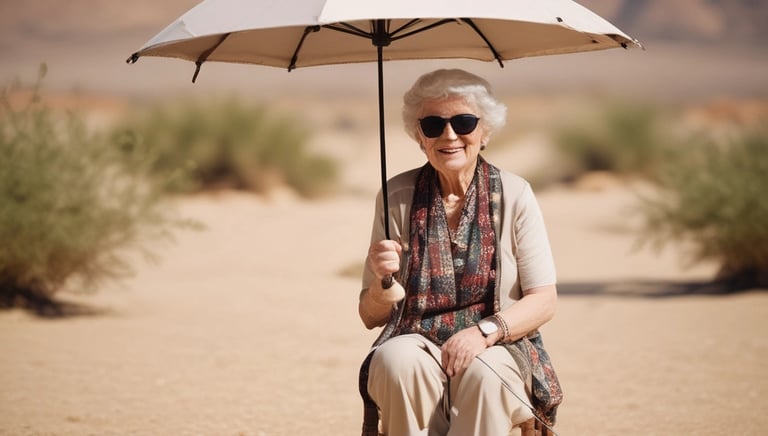 A technician servicing a modern HVAC unit with mountain peaks visible through a nearby window.