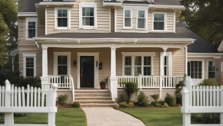 A happy couple reviewing home loan documents in a bright, modern living room.