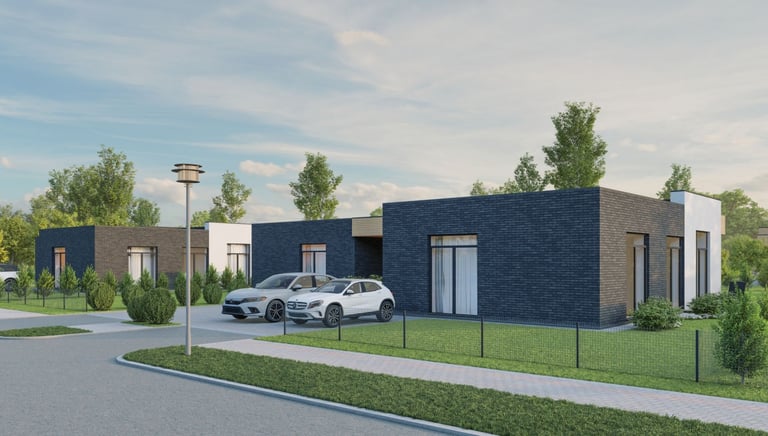 kotedžas nuo gatvės pusės