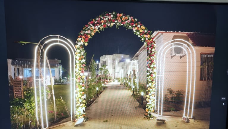 Decorated entrance for the celebration
