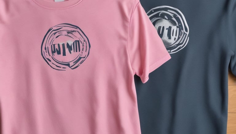 A group of smiling event staff wearing branded t-shirts with clear logos outdoors.