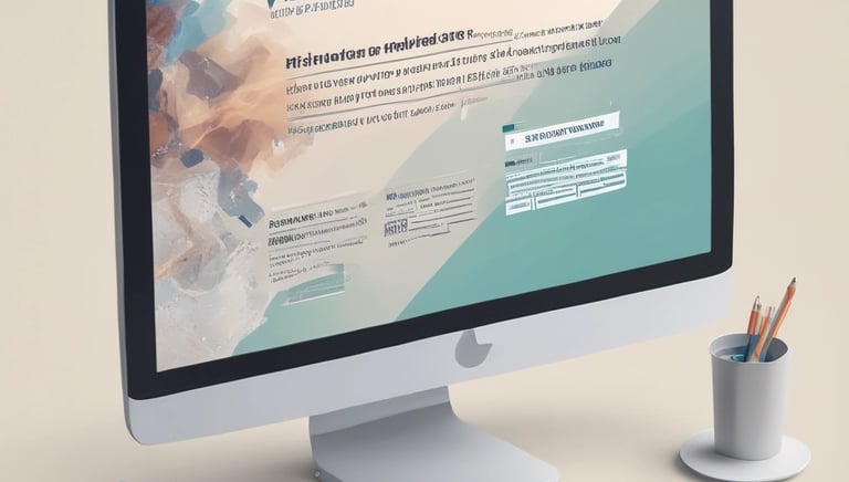 A sleek, modern website displayed on a laptop screen with vibrant colors.