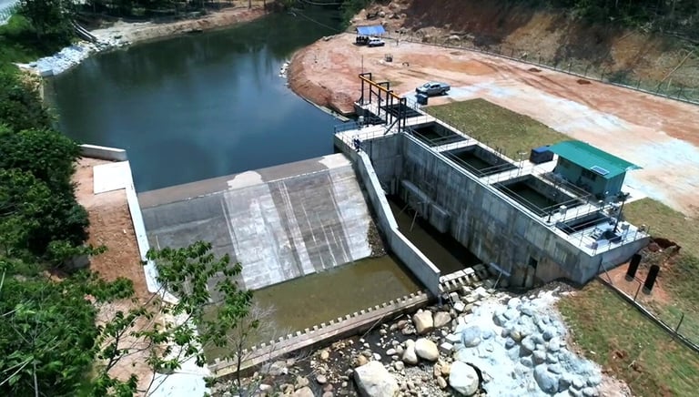 a Mini Hydro Project with a dam of water