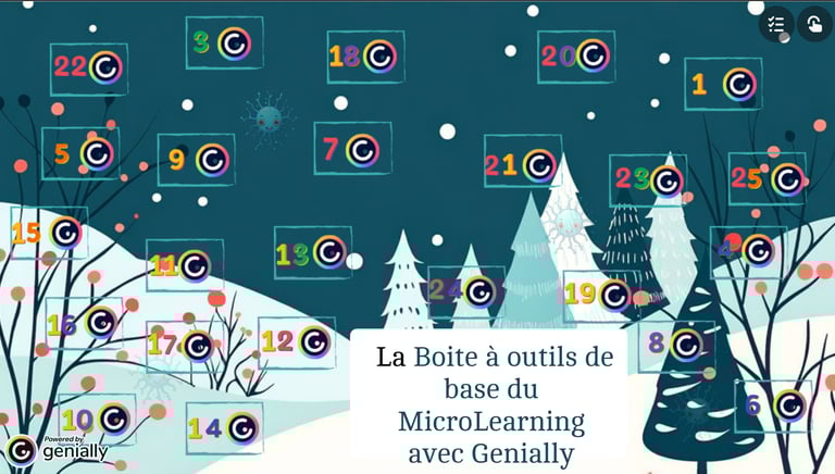 Calendrier de l'Avent réalisé sous Genially
