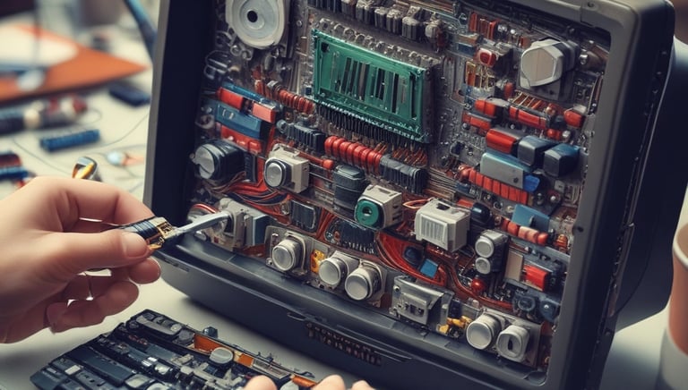 Clean, professional setup showing recovered circuit boards and metallic components ready for reuse.