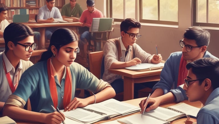 Students attentively participating in a hands-on accounting workshop.