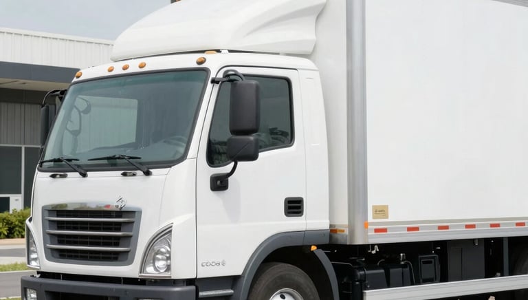Delivery personnel handing over a package of fresh produce to a satisfied customer.