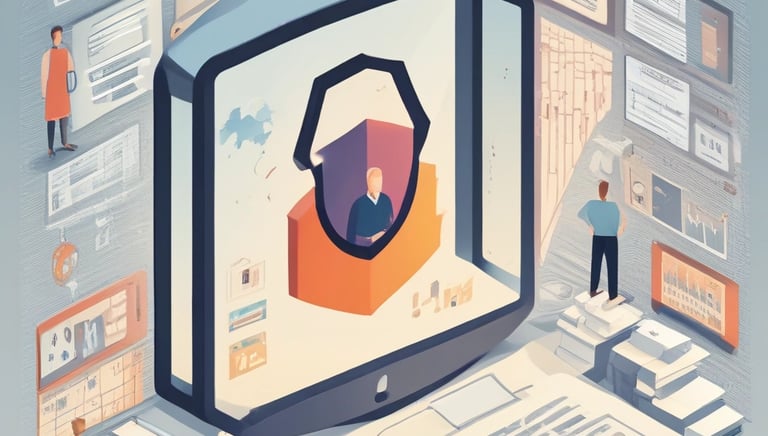 A professional consultant reviewing data protection documents with a client.