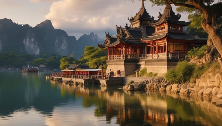 A traveler joyfully reviewing a personalized travel itinerary on a tablet in a cozy café.