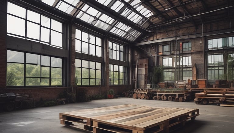 Close-up of hands exchanging a wooden pallet in a logistics setting.
